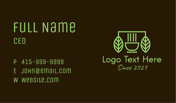 Green Organic Coffeehouse Business Card Design Image Preview