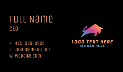 Gradient Bull Animal Business Card Image Preview