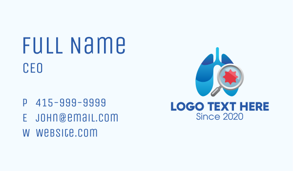 Respiratory Lungs Check Up Business Card Design Image Preview