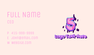 Pop Graffiti Art Number 5 Business Card Image Preview