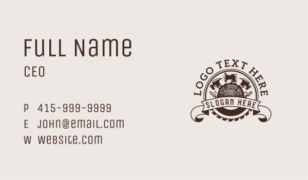 Rustic Lumberjack Tools Business Card Design Image Preview