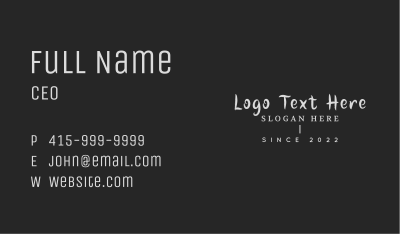 Handwritten Line Wordmark Business Card Image Preview