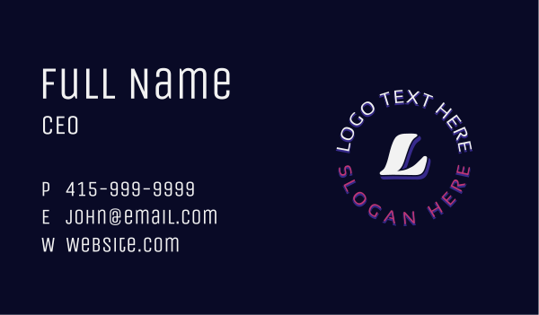 Edm Neon Lettermark Business Card Design Image Preview