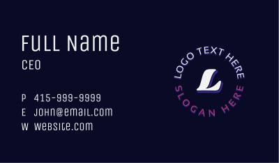 Edm Neon Lettermark Business Card Image Preview