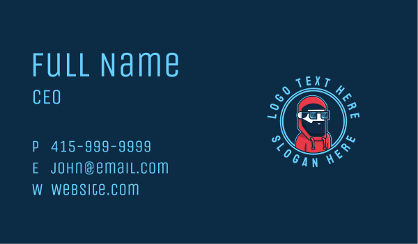 Cool Hoodie Gamer Guy Business Card Design Image Preview