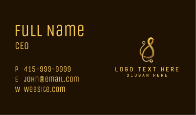 Gold Letter S Script Business Card Image Preview