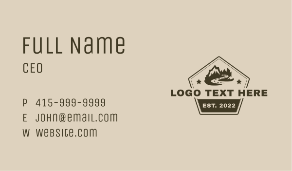 Classic Mountain Landscape Business Card Design Image Preview