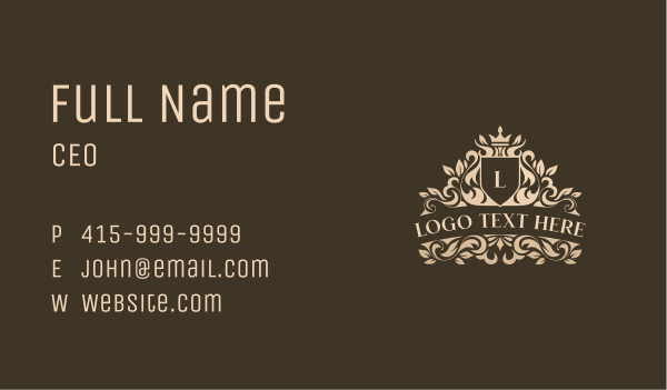 Regal Shield Monarchy Business Card Design Image Preview