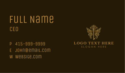 Wings Antique Key Business Card Image Preview