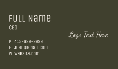 Luxury Script Wordmark Business Card Image Preview