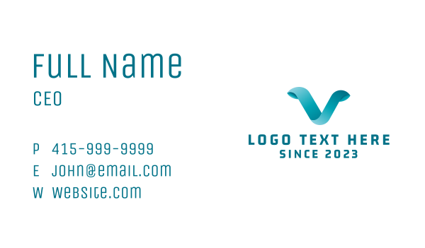 Technology Letter V Business Card Design Image Preview