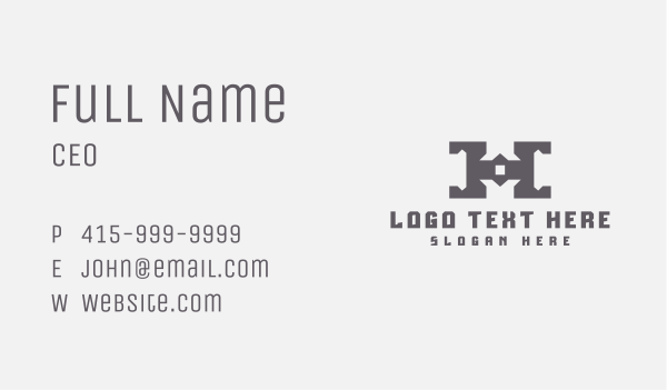 Industrial Construction Letter H Business Card Design Image Preview