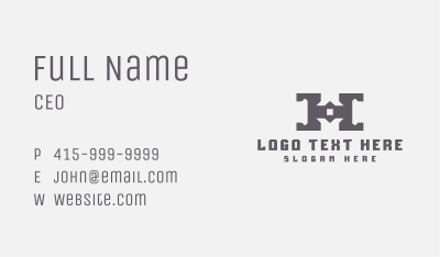 Industrial Construction Letter H Business Card Image Preview