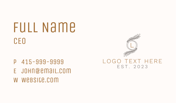 Organic Makeup Brand Letter Business Card Design Image Preview
