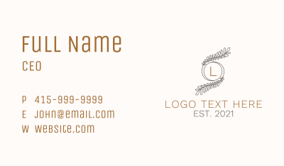 Organic Makeup Brand Letter Business Card