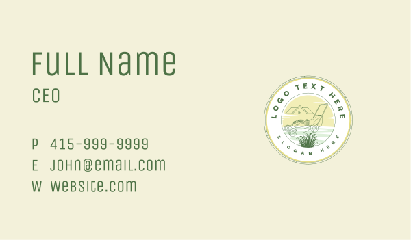 Yard Lawn Mower Business Card Design Image Preview