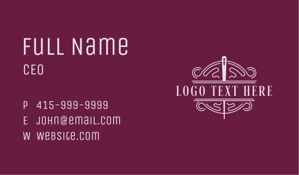 Embroidery Stitching Tailoring Business Card Design Image Preview