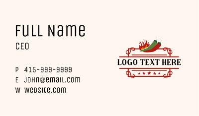 Spicy Fire Chili Peppers Business Card Image Preview