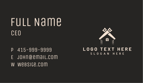 Saw House Construction Business Card Design Image Preview