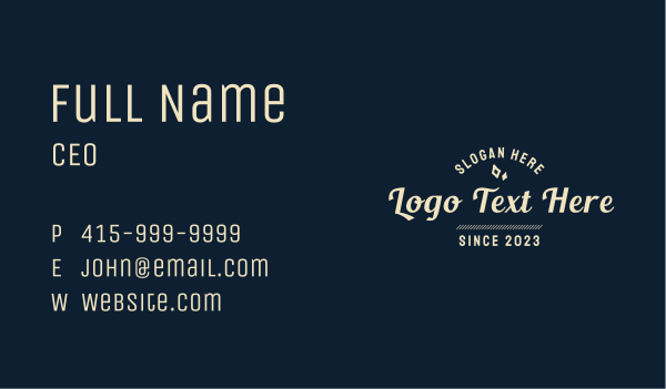 Casual Retro Fashion Wordmark Business Card Design Image Preview