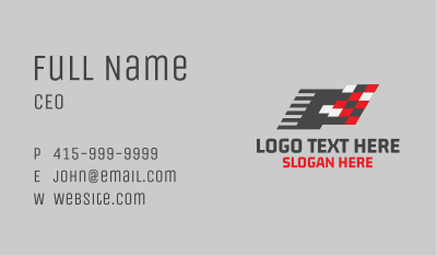 Racing Flag Pixel Business Card Image Preview