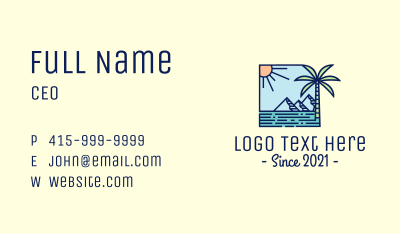 Tropical Mountain Resort Business Card Image Preview