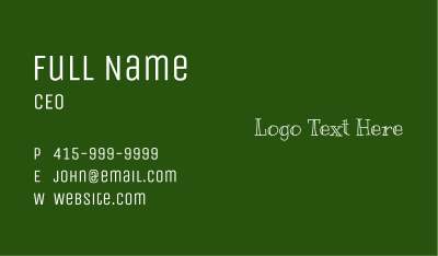 Chalk Wordmark Business Card Image Preview