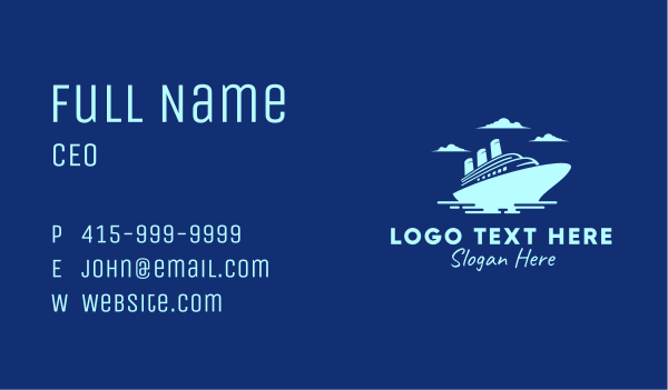 Travel Cruise Liner Business Card Design Image Preview