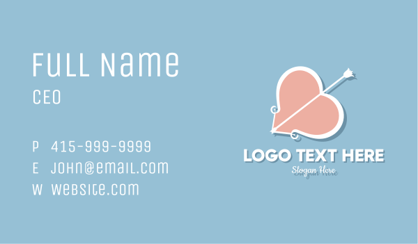 Heart Bow Valentines Business Card Design Image Preview