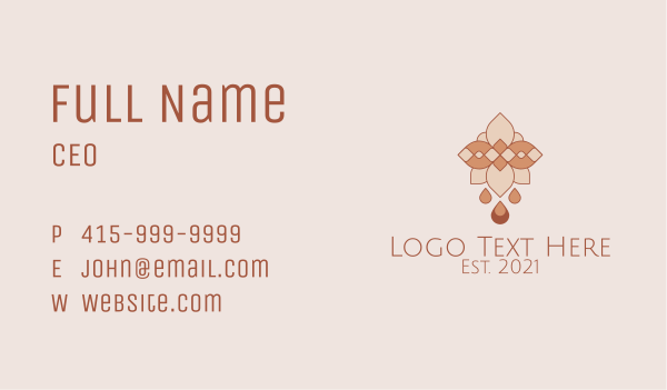 Boho Pattern Candle  Business Card Design Image Preview