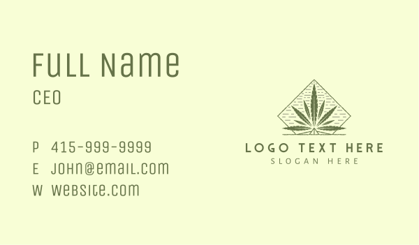 Organic Marijuana Leaf Business Card Design Image Preview