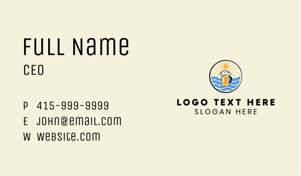 Beach Summer Beer Business Card Design Image Preview