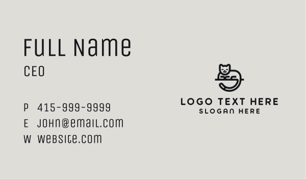 Cute Minimalist Cat Business Card Design Image Preview