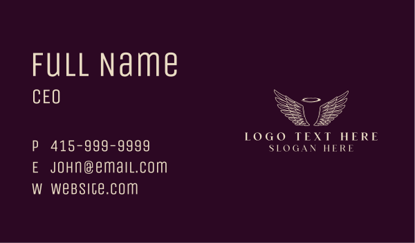 Angel Wings Halo Business Card Design Image Preview