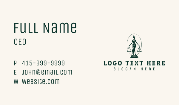 Lady Justice Scale Business Card Design Image Preview