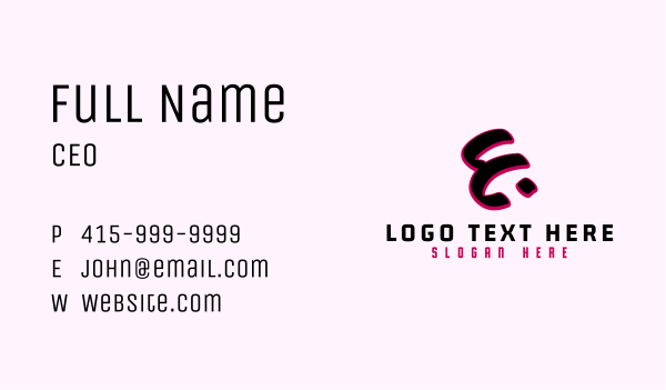 Marker Graffiti Letter E Business Card Design Image Preview