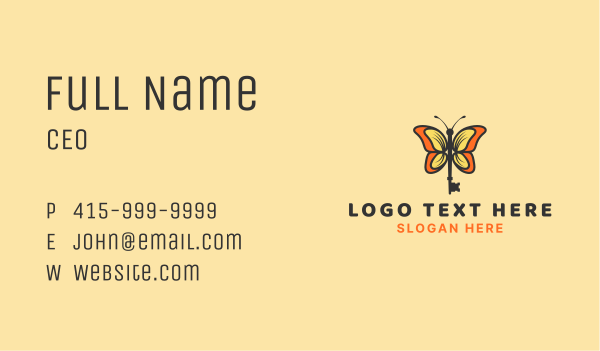 Insect Butterfly Key Business Card Design Image Preview