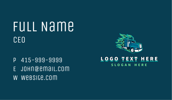 Blazing Truck Courier Business Card Design Image Preview