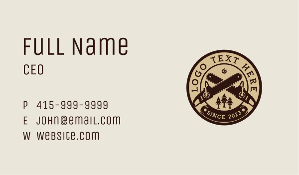 Chainsaw Tree Lumberjack Business Card Design Image Preview