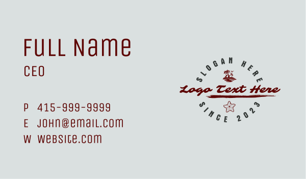 Beach Urban Rustic Business Card Design Image Preview
