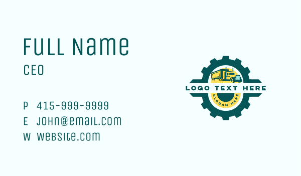 Truck Gear Shipping Business Card Design Image Preview