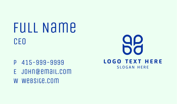 Blue ABPD Monogram  Business Card Design Image Preview