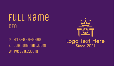 Camera Lens Crown Business Card