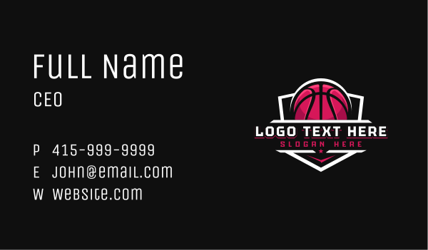 Sport Basketball Shield Business Card Design Image Preview