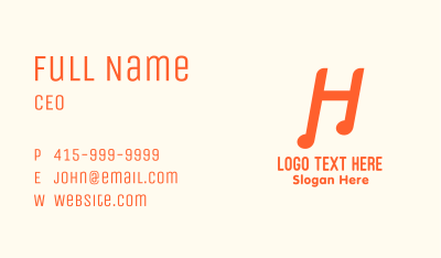 Musical Letter H Business Card