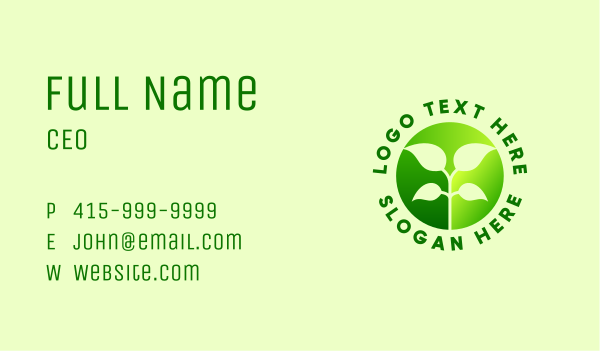 Vegetarian Sprout Gardening Business Card Design Image Preview