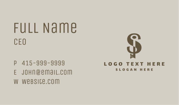 Classic Key Letter S Business Card Design Image Preview