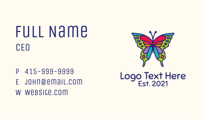 Artistic Butterfly Kite Business Card Image Preview