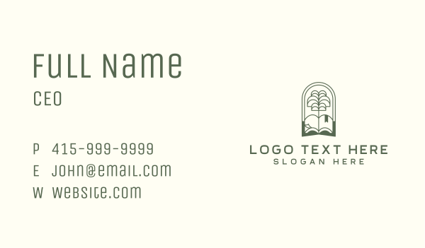 Tree Book Library Business Card Design Image Preview