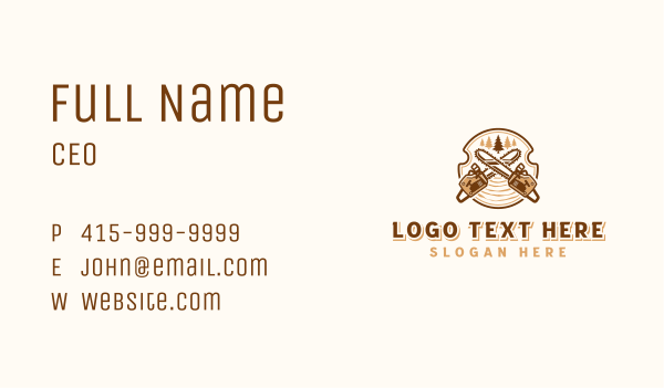 Chainsaw Tree Carpentry Business Card Design Image Preview